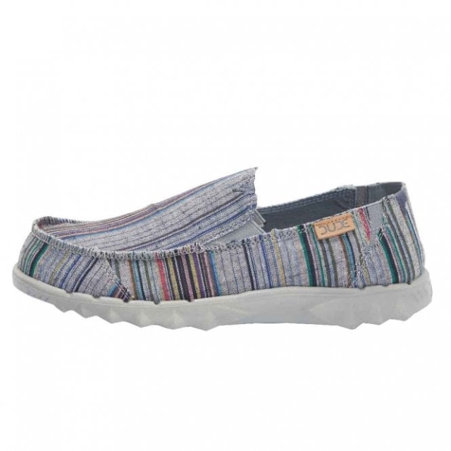 Heydude Farty Chambray Strisce Grigio Rosso