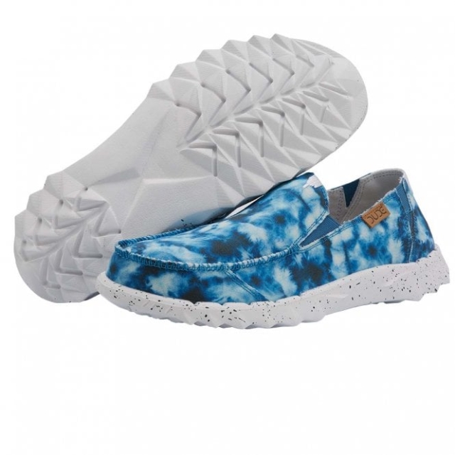 Cravatta In Tela Con Stampa Farty Heydude Tintura Blu