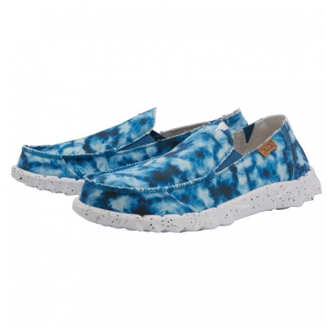 Cravatta In Tela Con Stampa Farty Heydude Tintura Blu