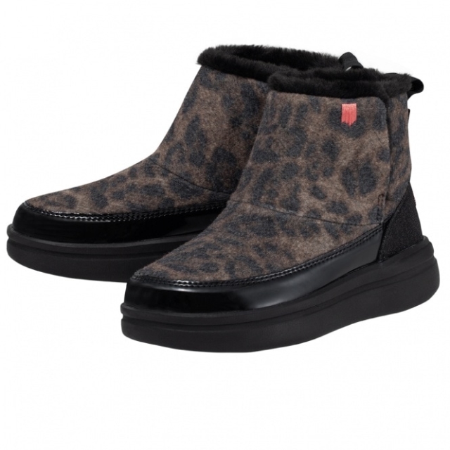 Heydude Mel Gioventù Misto Lana Leopardo Nero