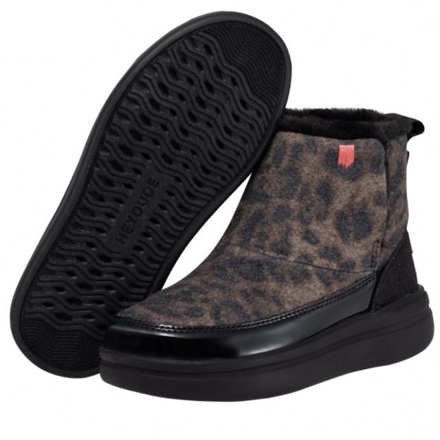 Heydude Mel Gioventù Misto Lana Leopardo Nero