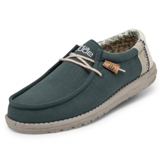Heydude Wally Lino Naturale Verde Acqua