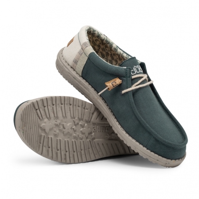 Heydude Wally Lino Naturale Verde Acqua