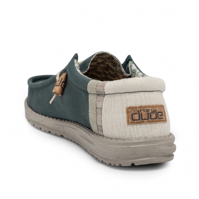 Heydude Wally Lino Naturale Verde Acqua