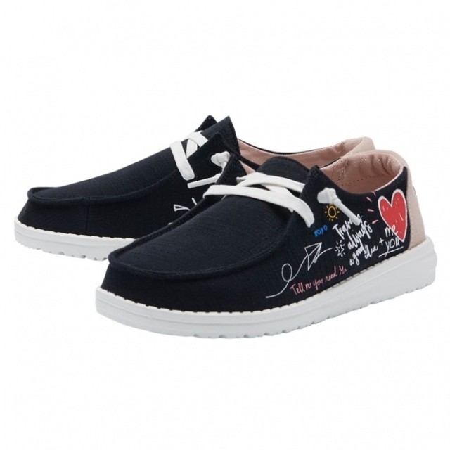 Heydude Wendy Chambray Doodle Nero